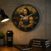 Funny Bodybuilder Mona Lisa Gym Queen Renaissance Grote Klok