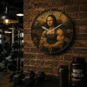 Funny Bodybuilder Mona Lisa Gym Queen Renaissance Grote Klok