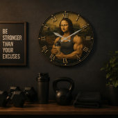 Funny Bodybuilder Mona Lisa Gym Queen Renaissance Grote Klok