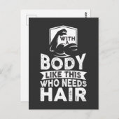 Funny Bodybuilder No Hair Bald Head Athlete Briefkaart (Voorkant / Achterkant)