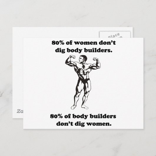 Funny Bodybuilder Shirt Briefkaart (Voorkant / Achterkant)