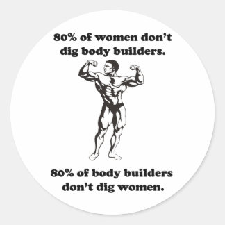Funny Bodybuilder Shirt Ronde Sticker