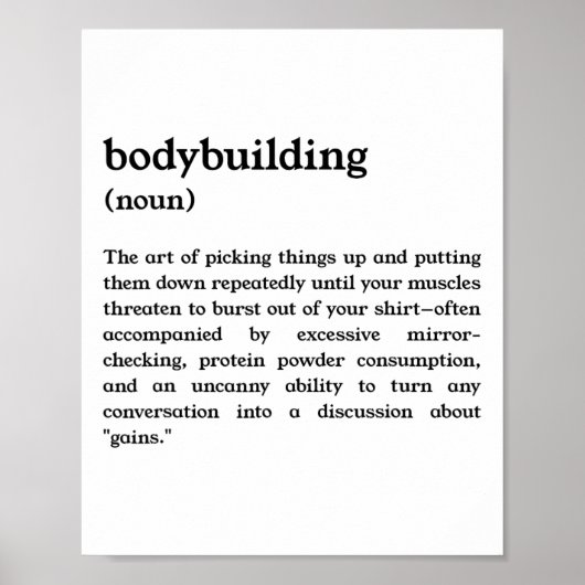 Funny Bodybuilding Definition  Poster (Voorkant)