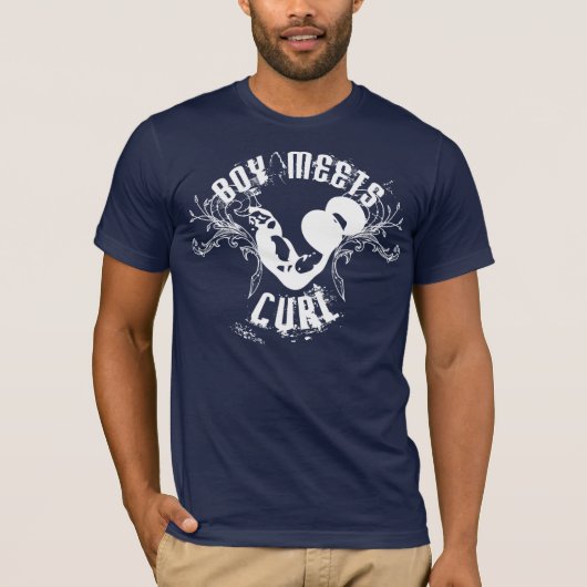 Funny Bodybuilding Gym Shirt - Boy Meets Curl (Voorkant)