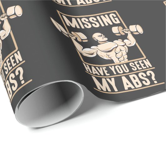 Funny Bodybuilding Lazy Six Pack Fitness Athlete Cadeaupapier (Rol Hoek)