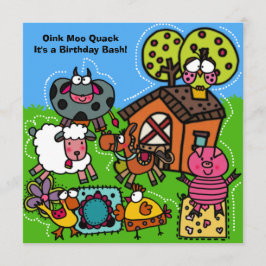 Funny Boerderij Birthday Uitnodiging