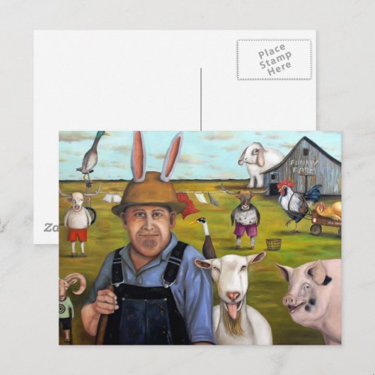 Funny Boerderij Briefkaart (Voorkant / Achterkant)