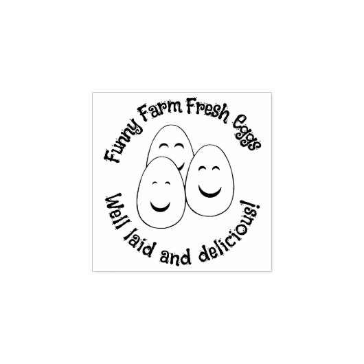 Funny Boerderij Cute Happy Smilting Eggs v2 Rubber Rubberstempel (Afrduk)