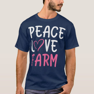 Funny Boerderij Love Peace Graphic for Women and G T-shirt