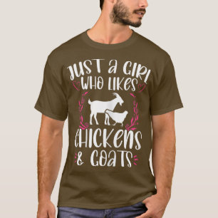 Funny Boerderij Lover Girl kippen Geiten Grafische T-shirt