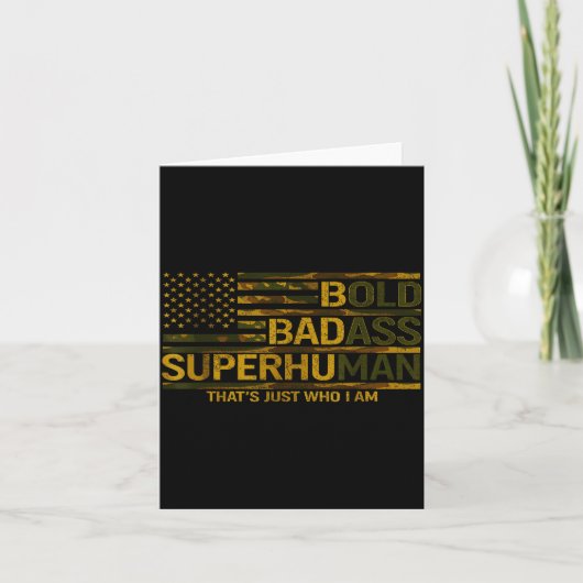 Funny Bold Bad Superhuman Fathers Day Gag Gift Gra Kaart (Voorkant)