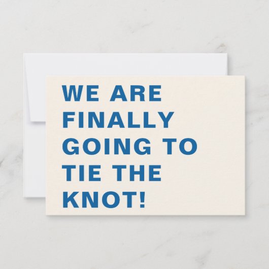 Funny Bold Modern Cobalt Blue Typography Wedding Save The Date (Voorkant)