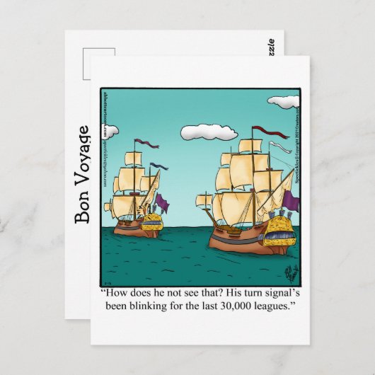 Funny Bon Voyage Briefkaart (Voorkant / Achterkant)