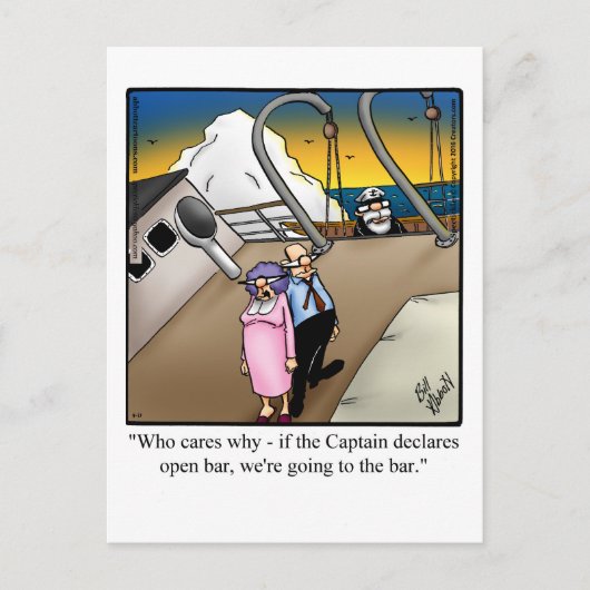 Funny Bon Voyage Cruise Wenskaart Briefkaart (Voorkant)