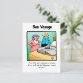 Funny Bon Voyage Humor Briefkaart (Staand voorkant)