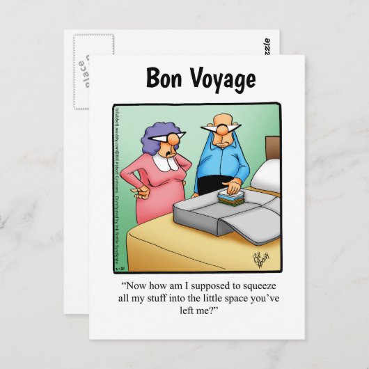 Funny Bon Voyage Humor Briefkaart (Voorkant / Achterkant)