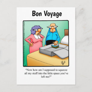 Funny Bon Voyage Humor Briefkaart
