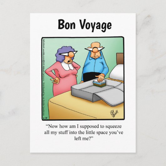 Funny Bon Voyage Humor Briefkaart (Voorkant)