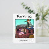 Funny Bon Voyage Humor Briefkaart (Staand voorkant)