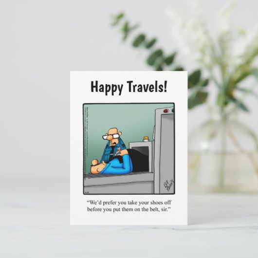 Funny Bon Voyage Humor Briefkaart (Staand voorkant)
