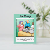 Funny Bon Voyage Humor Briefkaart (Staand voorkant)