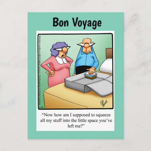 Funny Bon Voyage Humor Briefkaart (Voorkant)