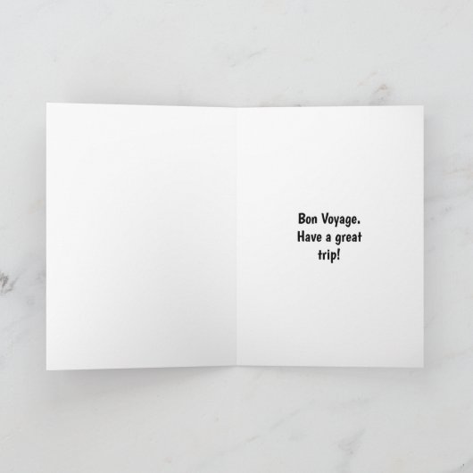 Funny Bon Voyage Humor Wenskaart Kaart (Binnen)