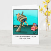 Funny Bon Voyage / Vakantie Humor Wenskaart Kaart (Gele Bloem)