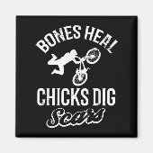 Funny Bones Heal Chicks Dig S Bmx Biking  Magneet (Voorkant)