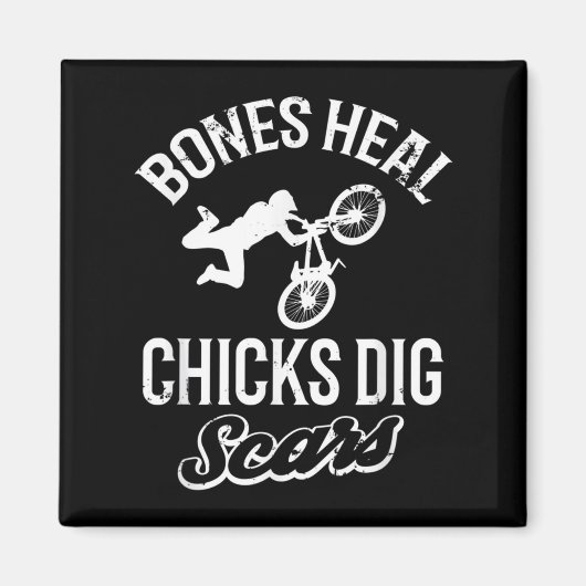 Funny Bones Heal Chicks Dig S Bmx Biking  Magneet (Voorkant)