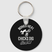 Funny Bones Heal Chicks Dig S Bmx Biking  Sleutelhanger (Voorkant)
