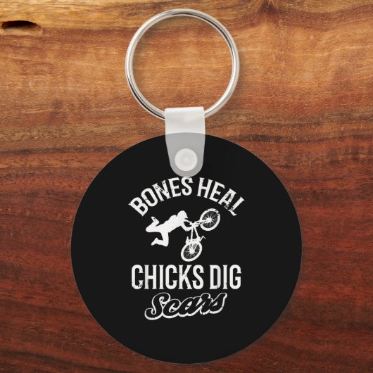 Funny Bones Heal Chicks Dig S Bmx Biking  Sleutelhanger (Voorkant)