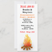 Funny Bonfire & Beer BQ Barbecue Engagement Party Kaart (Achterkant)