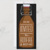 Funny Bonfire & Beer BQ Barbecue Engagement Party Kaart (Voorkant)