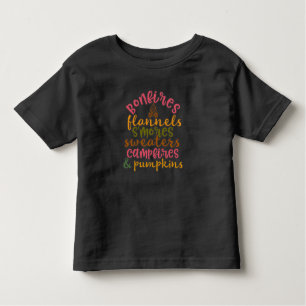 Funny Bonfire Flannels S'mores die pompoen smokkel Kinder Shirts
