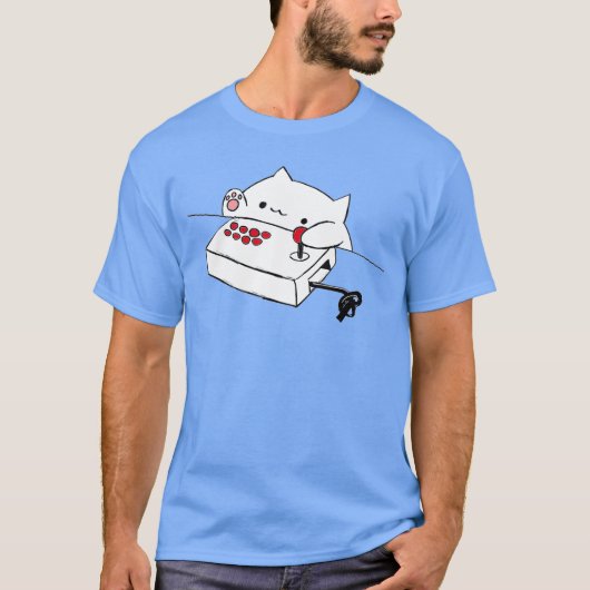 Funny Bongo Cat Funny Cute Gamer Meme Cat tee Mann T-shirt (Voorkant)