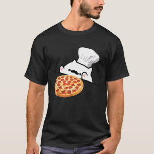 Funny Bongo Cat Pizza Chef Memes T-shirt