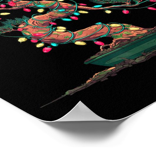 Funny Bonsai Tree Christmas Graphics Lights Lover Poster (Hoek)