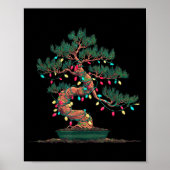 Funny Bonsai Tree Christmas Graphics Lights Lover Poster (Voorkant)