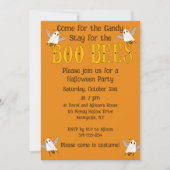 Funny Boo Bees Halloween Party Invitation Kaart (Voorkant)