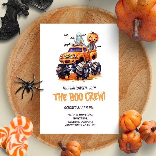 Funny Boo Crew Modern Kinder Halloween Party Kaart