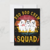 Funny Boo Crew Squad Nurse Halloween Nurses RN Kaart (Achterkant)