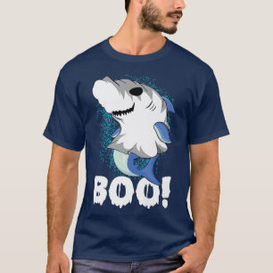 Funny Boo Ghost Shark Lover Fans Happy Halloween C T-shirt
