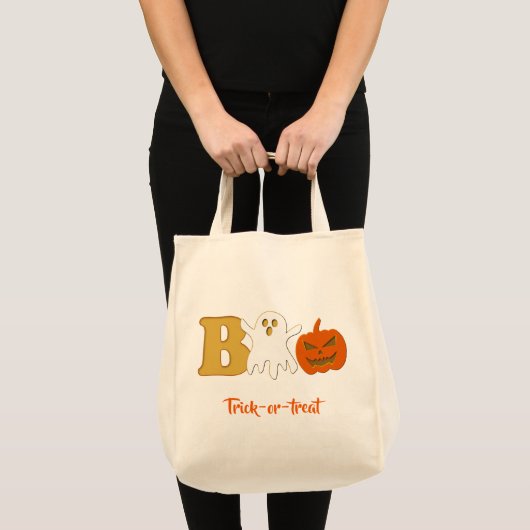 Funny Boo Halloween Canvas tas (Voorkant (product))