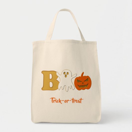 Funny Boo Halloween Canvas tas (Voorkant)