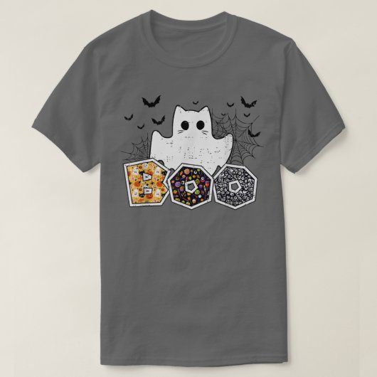 Funny Boo Halloween Costume Boo Cat Ghost Spider K T-shirt (Design voorkant)