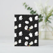 Funny Boo Halloween Ghost Adventure Treasure Hunt Feestdagenkaart (Staand voorkant)