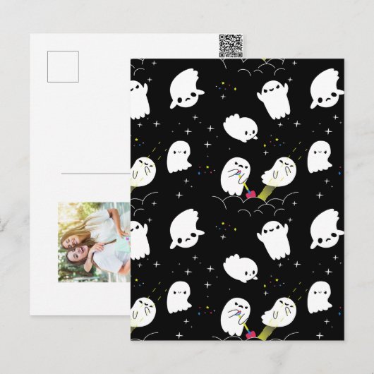 Funny Boo Halloween Ghost Adventure Treasure Hunt Feestdagenkaart (Voorkant / Achterkant)