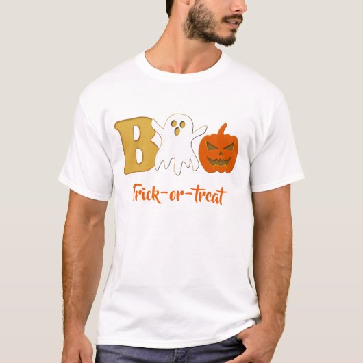 Funny Boo Halloween Mannen T-shirt (Voorkant)
