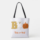 Funny Boo Halloween Shopping Tas (Achterkant)